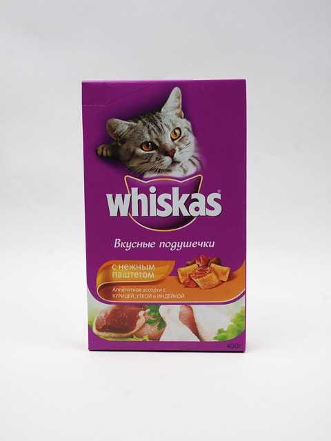 Whiskas (Вискас) - Сухой корм для кошек Вкусные подушечки с Курицей, Уткой, Индейкой (Паштет) 1,9 кг
