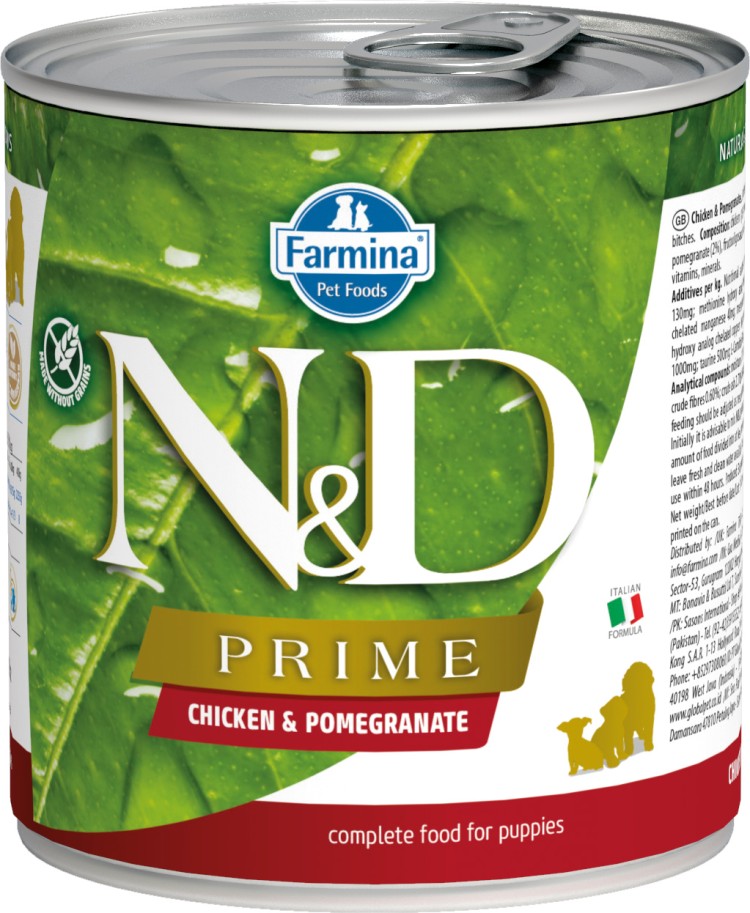 Farmina N&D Prime (Фармина НД Прайм) Puppy Консервы беззерновые для щенков всех пород с курицей и гранатом 285 г