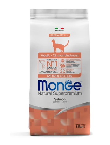  Monge Cat Speciality Line Monoprotein Adult Сухой корм для взрослых кошек, из лосося 1,5 кг