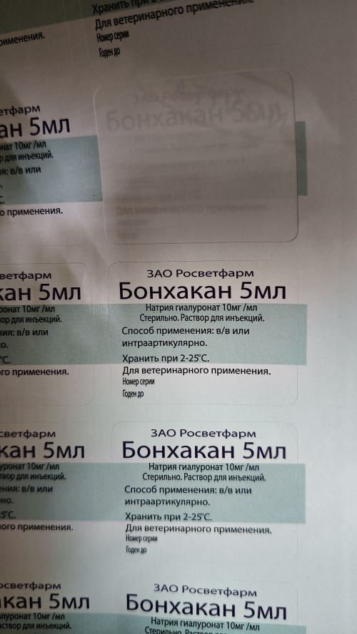 Бонхакан р-р для инъекций для кошек, собак и лошадей, 5 мл Росветфарм