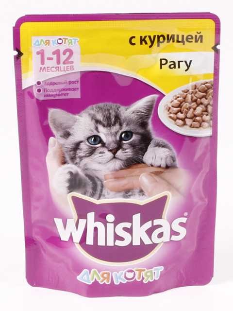 Whiskas (Вискас) Влажный корм для котят с курицей в рагу 75 г