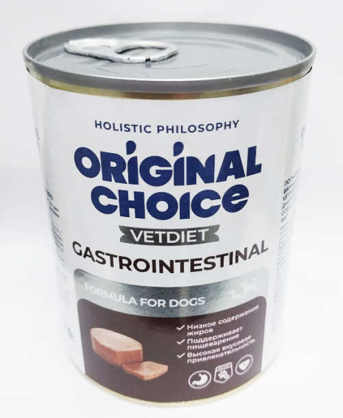 Original Choice VetDiet Gastrointestinal Консервы лечебные для собак для профилактики заболеваний ЖКТ 340 г