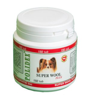 Polidex Super Wool plus (Полидекс Супер Вул плюс) Витамины для кожи и шерсти для собак 150 табл