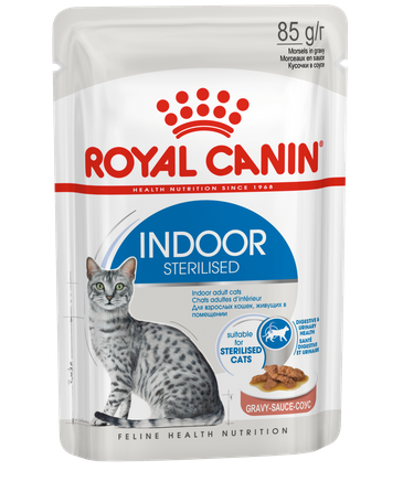 ROYAL CANIN (Роял Канин) Indoor Sterilized Влажный корм для стерилизованных кошек, живущих в помещении в соусе пауч 85 г