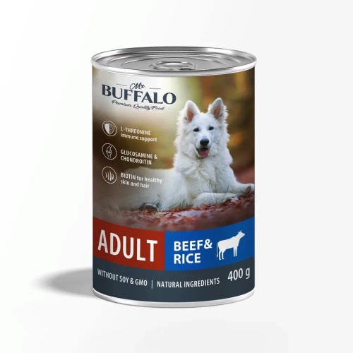 BUFFALO (Буффало) Adult Консервы д/собак Говядина с рисом 400г