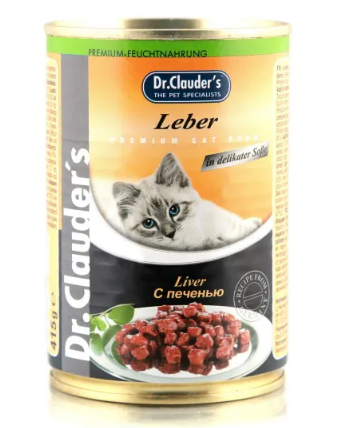 Dr.Clauder’s (Доктор Клаудерс) Консервы для кошек с печенью в соусе, 415 г