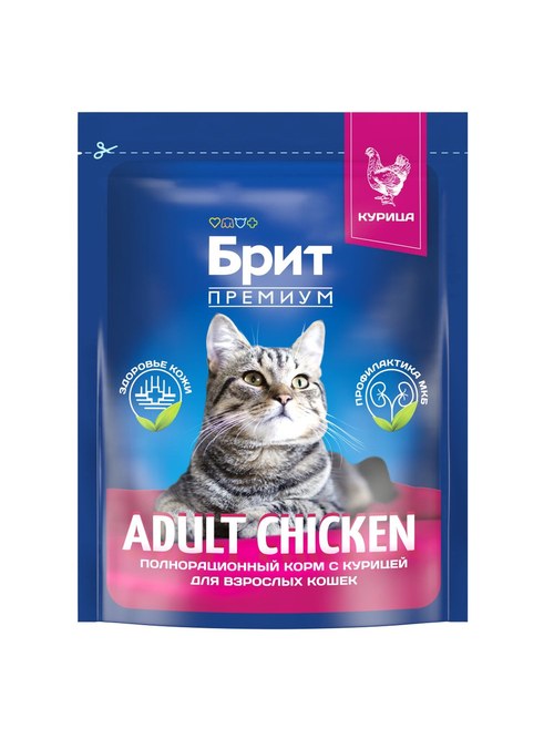 Brit Premium (Брит Премиум) Сухой корм для взрослых кошек с курицей, 400 г