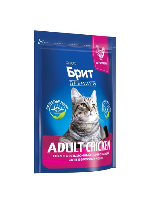 Brit Premium (Брит Премиум) Сухой корм для взрослых кошек с курицей, 400 г
