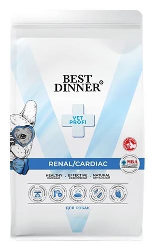 Best Dinner Vet Profi Renal/Cardiac Сухой корм при острой или хронической болезни почек и заболеваниях сердца у взрослых собак всех пород, 2 кг
