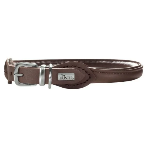 Hunter Ошейник д/собак Round&amp;Soft Elk 32/6 (30-33 см) кожа, кофе