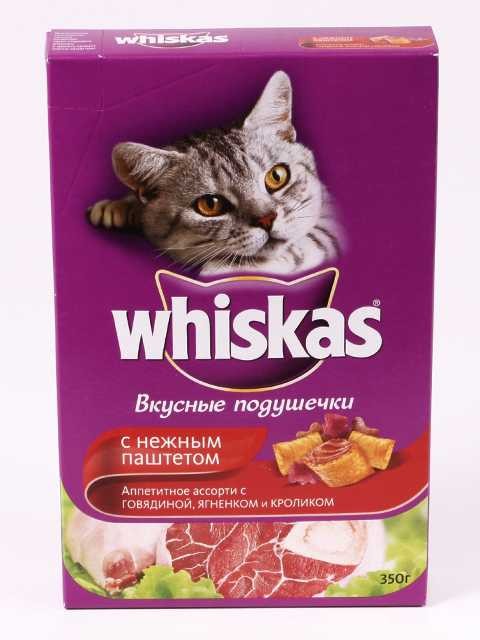 Whiskas (Вискас) - Сухой корм для кошек Вкусные подушечки c Говядиной и Кроликом (Паштет) 350г