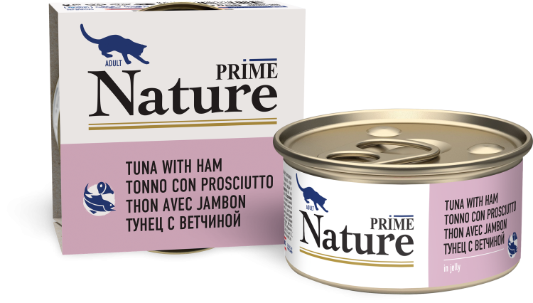 Prime (Прайм) Nature Консервы для взрослых кошек с тунцом и ветчиной в желе 85 г
