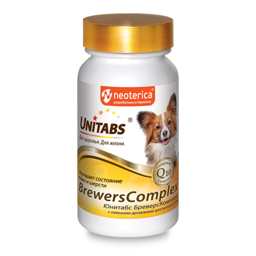 Unitabs (Юнитабс) BrewersComplex Витаминно-минеральный комплекс для собак мелких пород с пивными дрожжами 100 табл