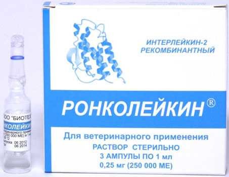 Ронколейкин для животных 250 000 МЕ 1 ампула 1 мл