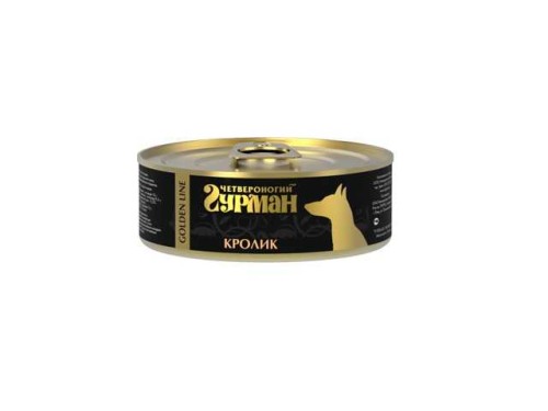 Четвероногий Гурман Golden line Консервы для собак с кроликом натуральным в желе 100 г