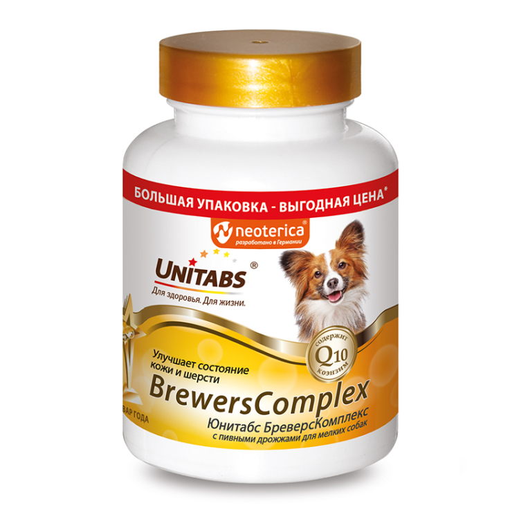 Unitabs (Юнитабс) BrewersComplex Витаминно-минеральный комплекс для собак мелких пород с пивными дрожжами 200 табл