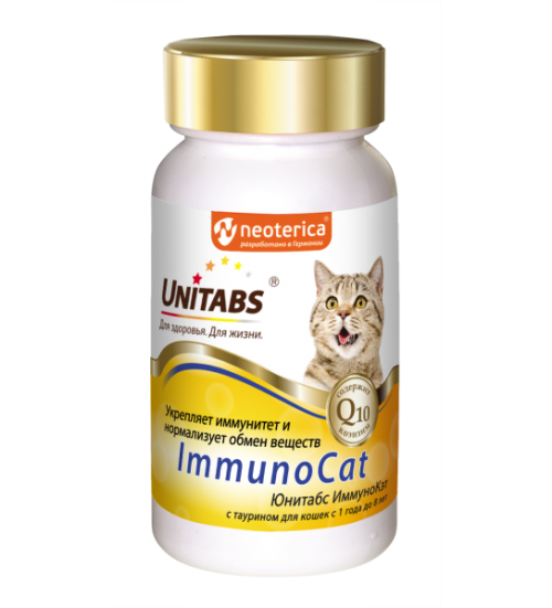 Unitabs (Юнитабс) ImmunoCat Витаминно-минеральный комплекс для кошек 1-8 лет для иммунитета, 120 таб.