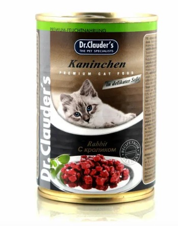Dr.Clauder’s (Доктор Клаудерс) Консервы для кошек с кроликом в соусе, 415 г