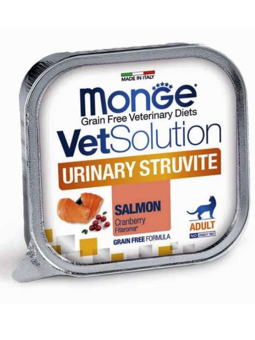 Monge (Монж) VetSolution Cat Urinary Struvite Влажный диетический корм для кошек при заболеваниях мочеполовой системы и струвитном течении МКБ, 100 г х 5 шт.