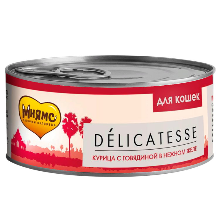 Мнямс Delicatesse Консервы для кошек Курица с говядиной 70 г