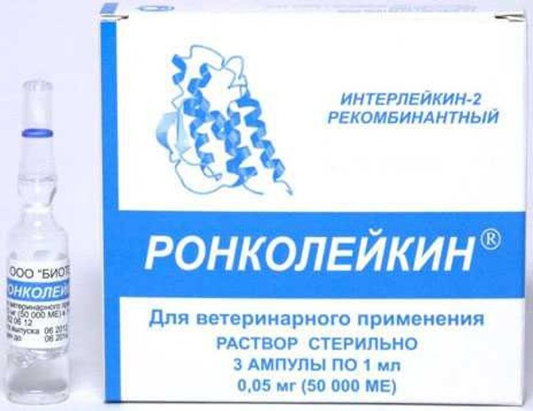 Ронколейкин для животных 50 000 МЕ 1 ампула 1 мл