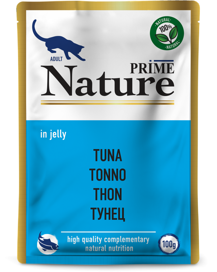 Prime (Прайм) Nature Влажный корм для взрослых кошек с тунцом в желе 100 г 5 шт