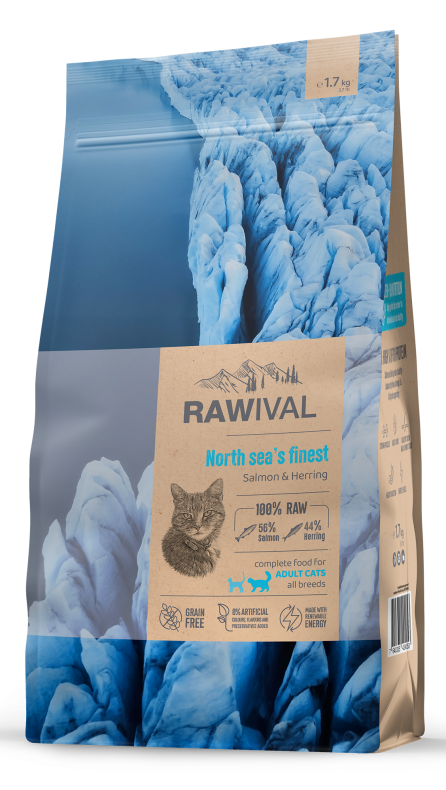 Rawival (Ровайвл/Равивал) North Sea’s Finest Сухой корм для взрослых кошек с лососем и сельдью 1,7 кг