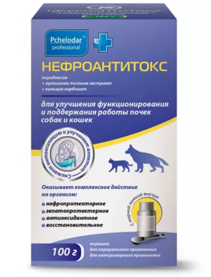 Нефроантитокс для кошек и собак, 100 г Пчелодар 