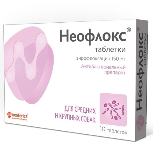 Неофлокс для собак средних и крупных пород, 150 мг х 10 табл., Neoterica