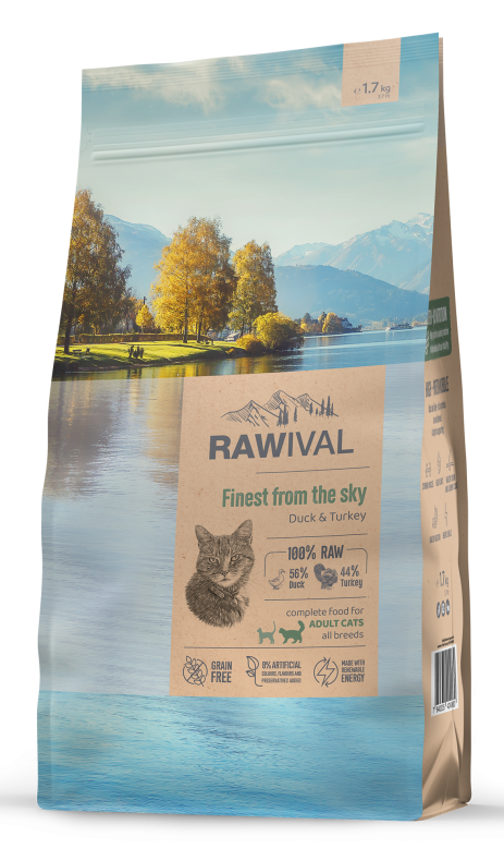 Rawival (Ровайвл/Равивал) Finest From The Sky Сухой корм для взрослых кошек с уткой и индейкой 1,7 кг 