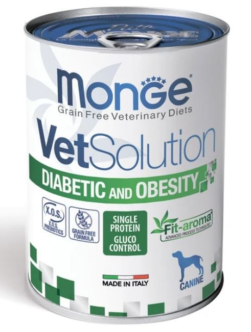 Monge VetSolution Dog Diabetic and Obesity Влажный диетический корм для собак при сахарном диабете и лишнем весе, 400 г
