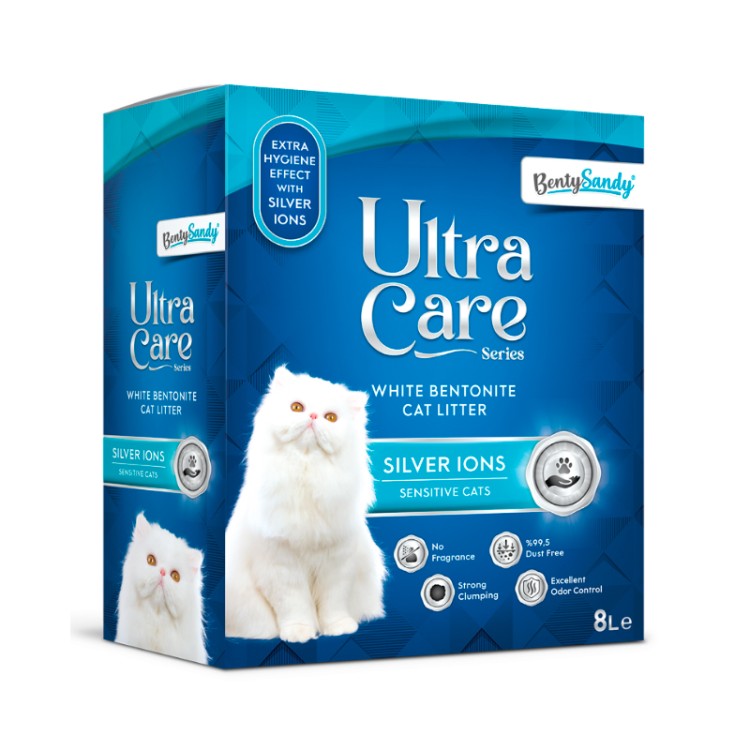Ultra Care Silver lons Sensitive Комкующийся наполнитель с ионами серебра 8 л 7 кг (замена Ever Clean)