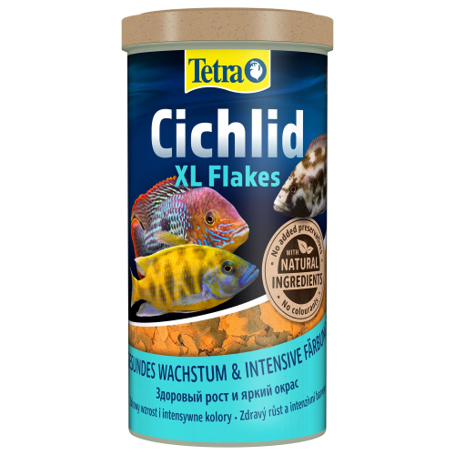 Tetra (Тетра) Cichlid Xl Flakes - Корм для Цихлид и больших аквариумных рыбок (Хлопья) 160 гр 1000 мл