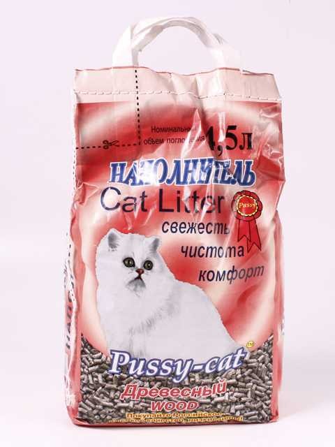 Pussy Cat Наполнитель Древесный для кошачьего туалета, 10 л