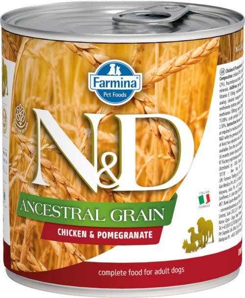 Farmina N&amp;D (Фармина НД) Ancestral Grain Консервы низкозерновые для собак всех пород с курицей и гранатом 285 г