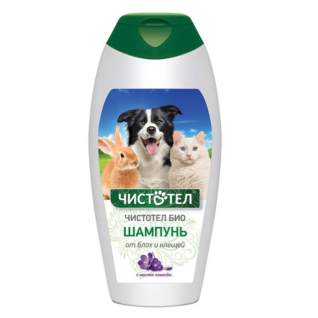 Шампунь для собак, кошек, кроликов и грызунов от блох и клещей с маслом лаванды, 180 мл Чистотел Био