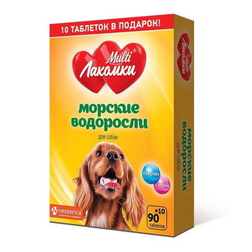Лакомство MultiЛакомки Морские водоросли для собак, 100 таб. Neoterica